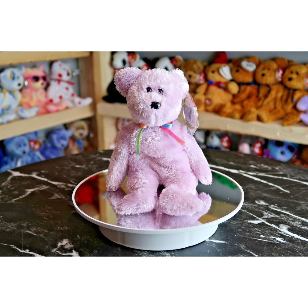 TY Beanie Baby - Sherbet The Bear (Light Pink) | Tush Tag Issues |โ Vintage |